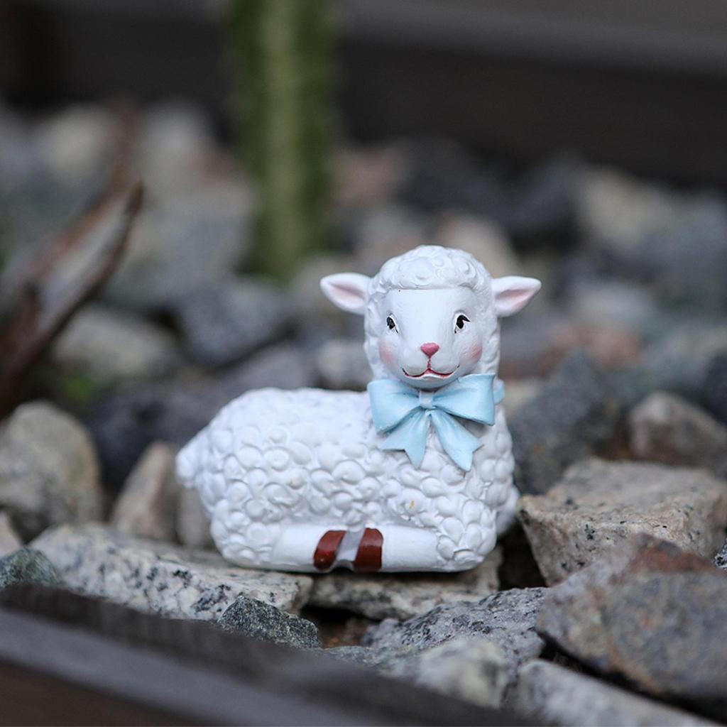 Sheep Statue Garden Accessories Flower Pot Decoration Decorative Craft DIY Gifts Landscape Ornament for Outdoor Flowerpot