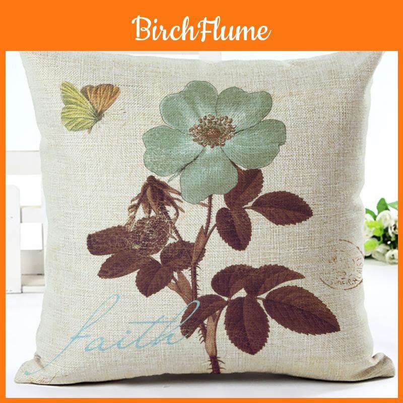Floral Butterfly Pillowcase For Living Room Decor With Polyester Material For Home Use
