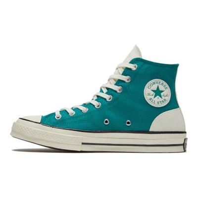 Psychedelic Hoops Chuck 1970s Round Toe Lace-up High Top Canvas Shoes Unisex Green