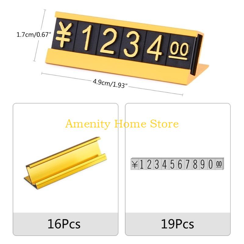 F26C Metal Number Price Tag Signs 1Box Multipurpose Display Label Supplies for Phone Jewelry Necklace Showing