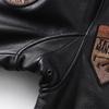 Chinese Size Men Genuine Leather Jacket Quilted Patches100% Cowhide & Natural Fur Collar Flight Coat Aviator Clothing Winter Asian Size M613