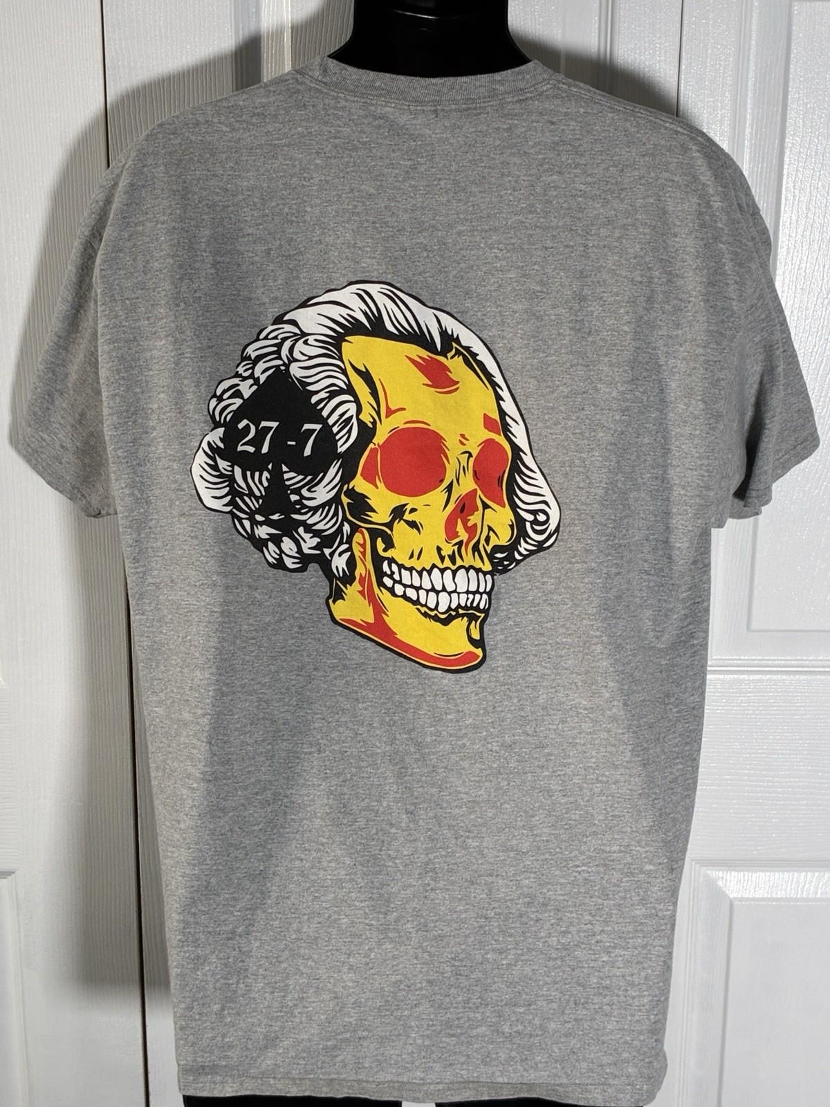 27-7 Skull Tattoo Flash Graphic Tee Heather Gray XL Port & Company DoubleSided S разноцветный
