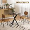 80cm Industrial Round Dining Table - Brown