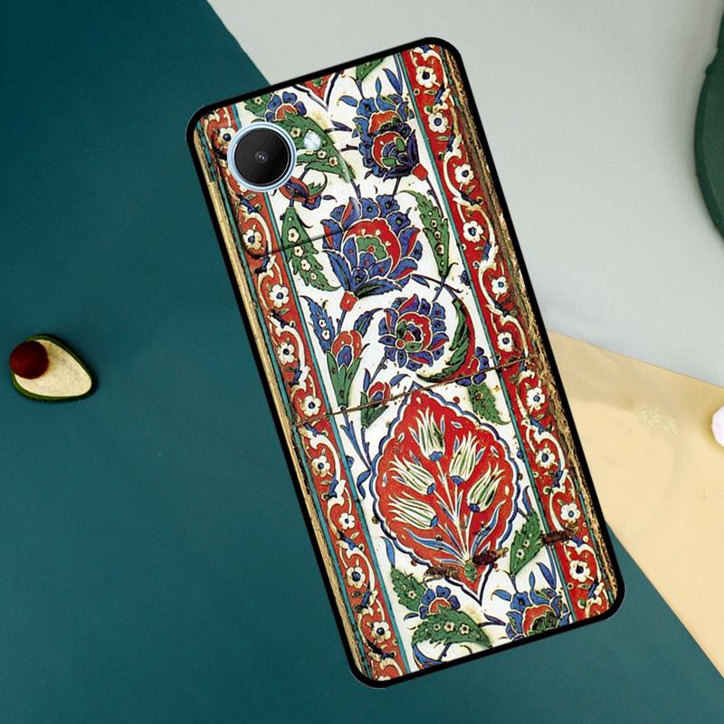 Ancient Floral Tiles For Realme C67 C53 C55 C75 C71 C61 C33 C63 C51 C65 11 12 13 14 15 Pro Plus GT6 GT7 Pro Case