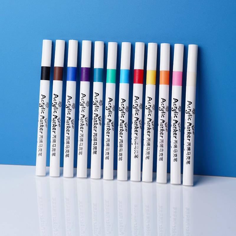 Acrylic Marker Pen Set 12-80 Colors Art Color Graffiti Hand Ledger Marker Paint Pen DIY Painting Acrylic Art Painting Stationery