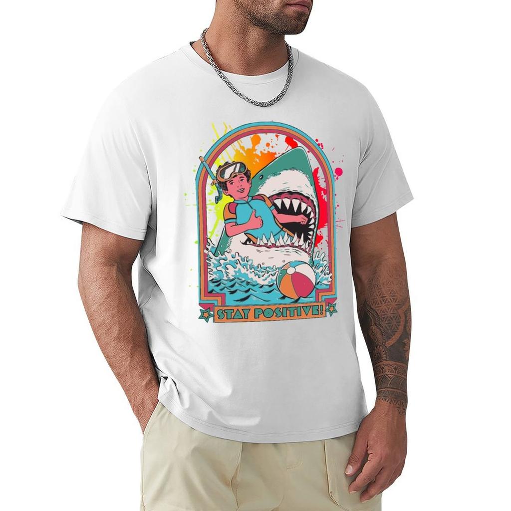 A Great Week For A Shark To Stay Positive Gift TShirt Water Resistant Casual TShirt