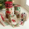 1Roll Imitation Hemp Ribbon Christmas Tree Ribbons Xmas Wreath Garland Bowknot Ribbon Roll Linen Lattice Ribbon Noel Navidad