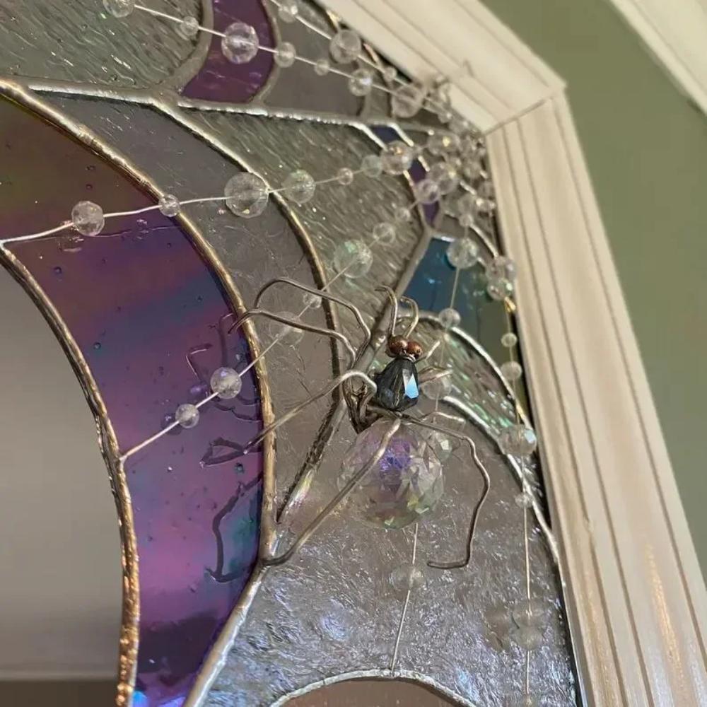 Acrylic Spiderweb Door Topper Decoration Quartered Halloween Door Corner Sign  Haunted House