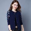 Versione coreana autunnale e primaverile del Cardigan Maglione Corto Largo Maglione Sciarpa da Donna Ricamata Giacca Versatile