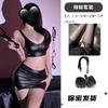 sexy lingerie sexy bouncing hot girl PU motorcycle leather vest uniform temptation female secretary suit