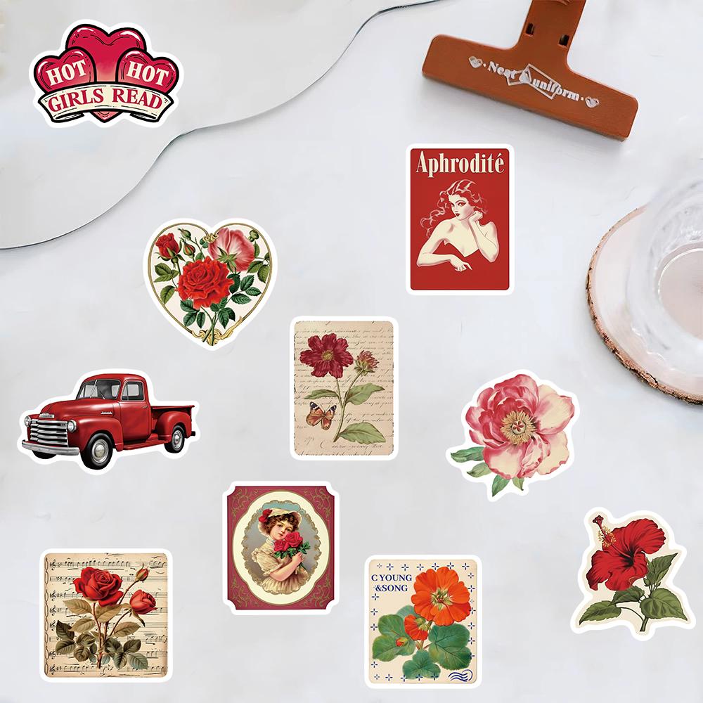 50PCS Pink Aesthetics Stickers Reading Skateboard Harajuku Decals Suitcase Office Bike Stationery Phone Notebook Bike Sticker