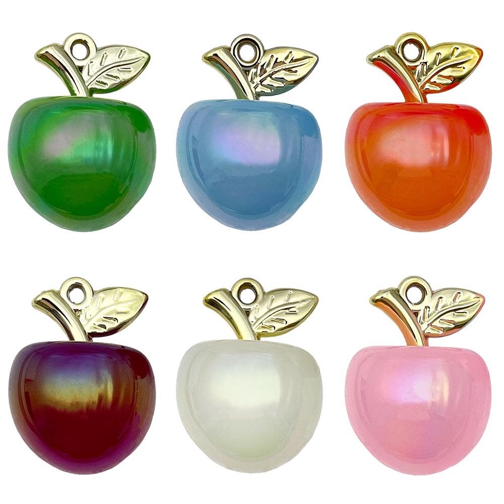 Colorful 3D Jelly Apple Pendant DIY Bracelet Necklace Earring Acrylic Jewelry Accessories