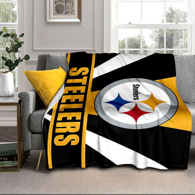 Pittsburgh Steelers Logo Art Portable Blanket/Soft Blanket Bedding Blanket Suitable for Travel Camping Living Rooms Offices Sofas Fan Gifts
