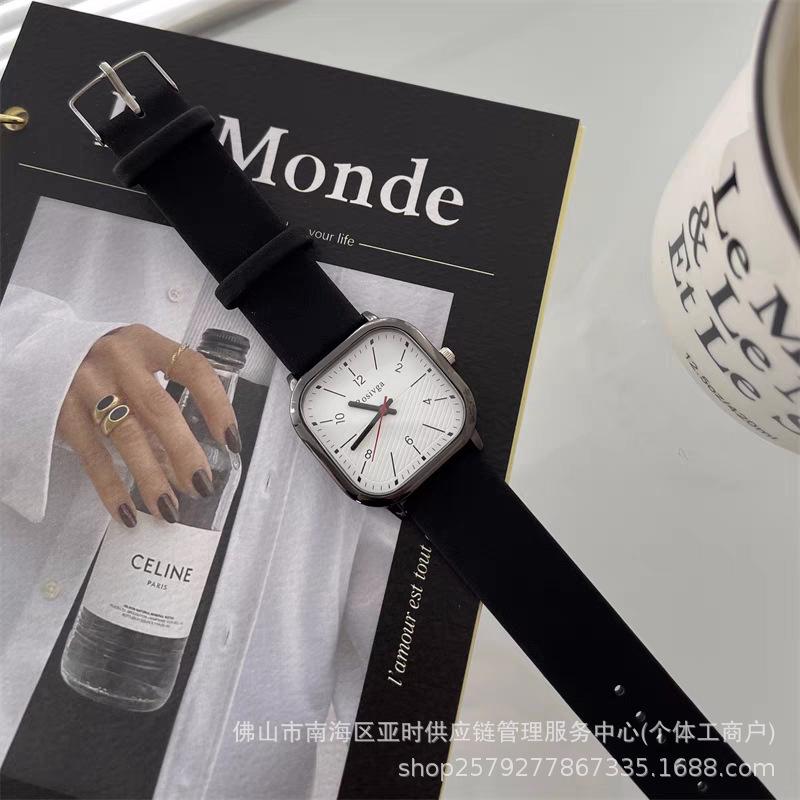 Fashion Square Couple Male And Female Junior High School Student Watch Female And Male Universal Simple Sports Watch