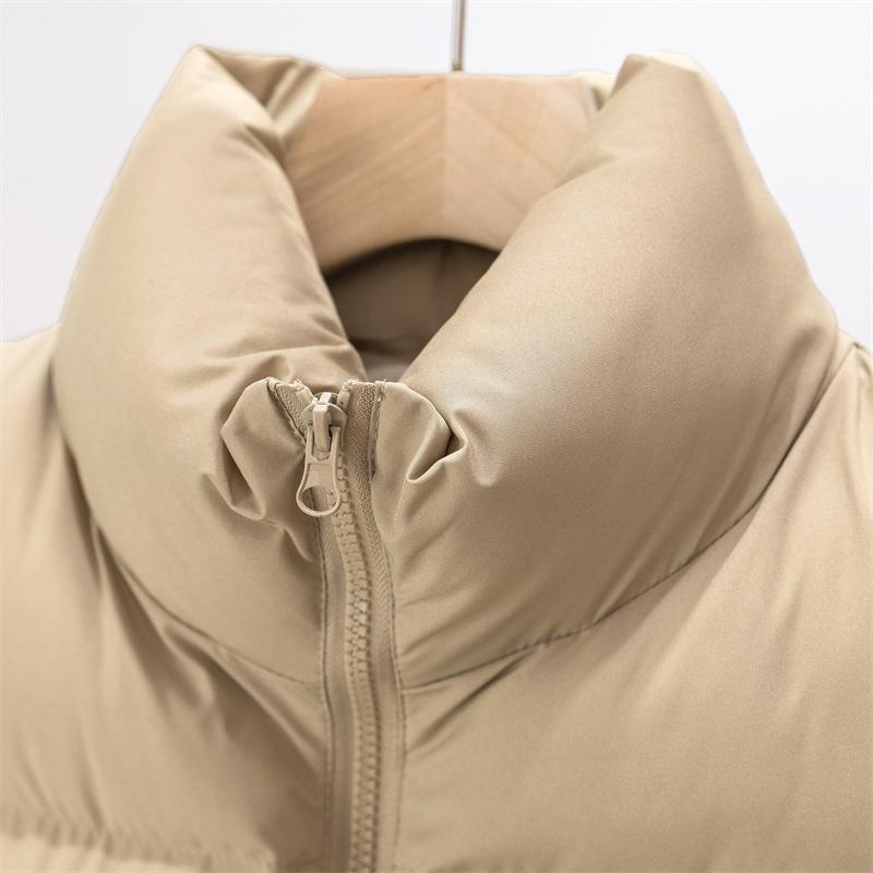 Gilet da donna autunno e inverno colletto spesso caldo sezione corta senza maniche in cotone canottiera giacca