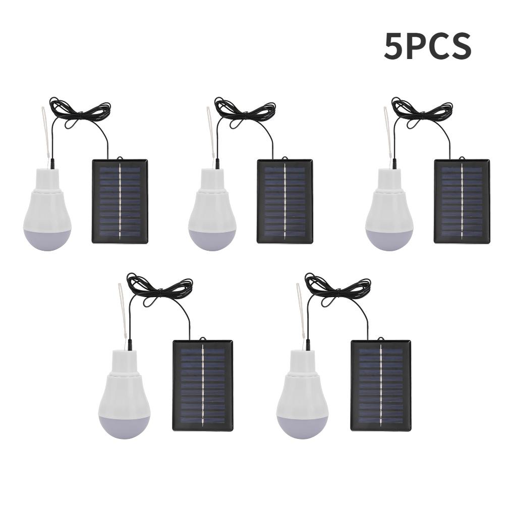 1-5Pcs Portable Solar Lamp LED Bulb 5V 15W USB Rechargable Light LED Hanging Camping Lantern Lamp Emergency Bulb Tent Light