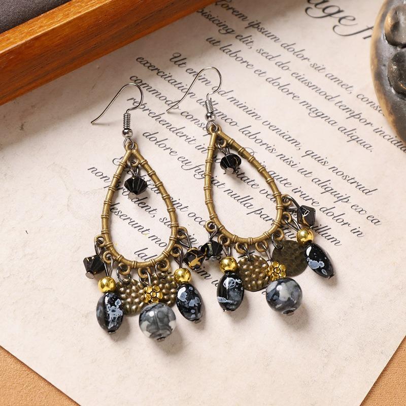 Vintage Exotic Style Fringed Earrings, Long Niche Design Earrings, Bohemian Earrings for Women