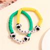 Top-Selling Fashion Sports Bracelet Set: Soft Clay Beaded Football Letter Design