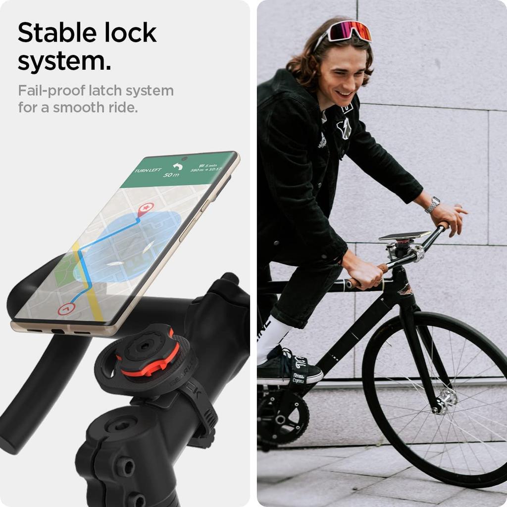 Spigen Gearlock MS100 Bicycle Phone Bike Stable Phone Easy Simple Spigen 000MP25057 Holder, Stem/Handlebar Mount, 360-Degree Rotation, Mount,