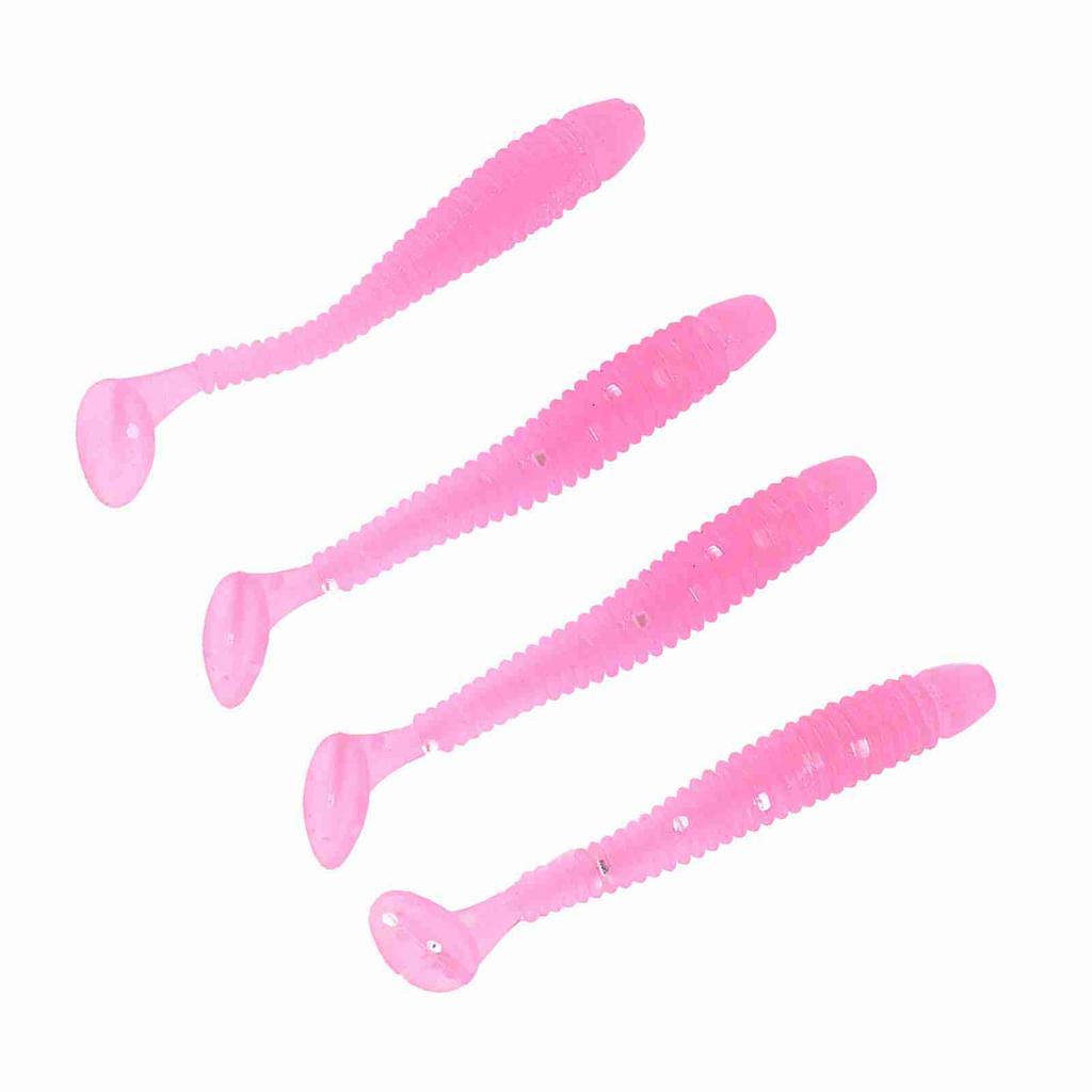 50PCS 5cm Soft Plastic Fishing Lures T Tail Grub Worm Baits Fish Tackle Accessory