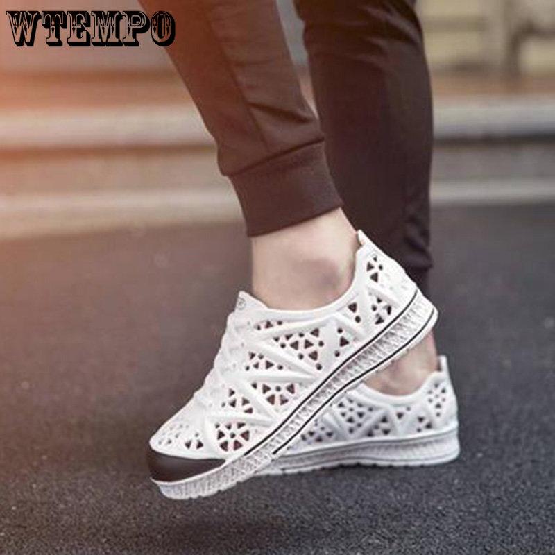 WTEMPO Herresandaler Sommer Myk Såle Lav Hæl Hul Blandet Farge Pustende Sklisikker Strandsko Tykk Såle EVA Ettstykke Plast Komfortabel Sandal