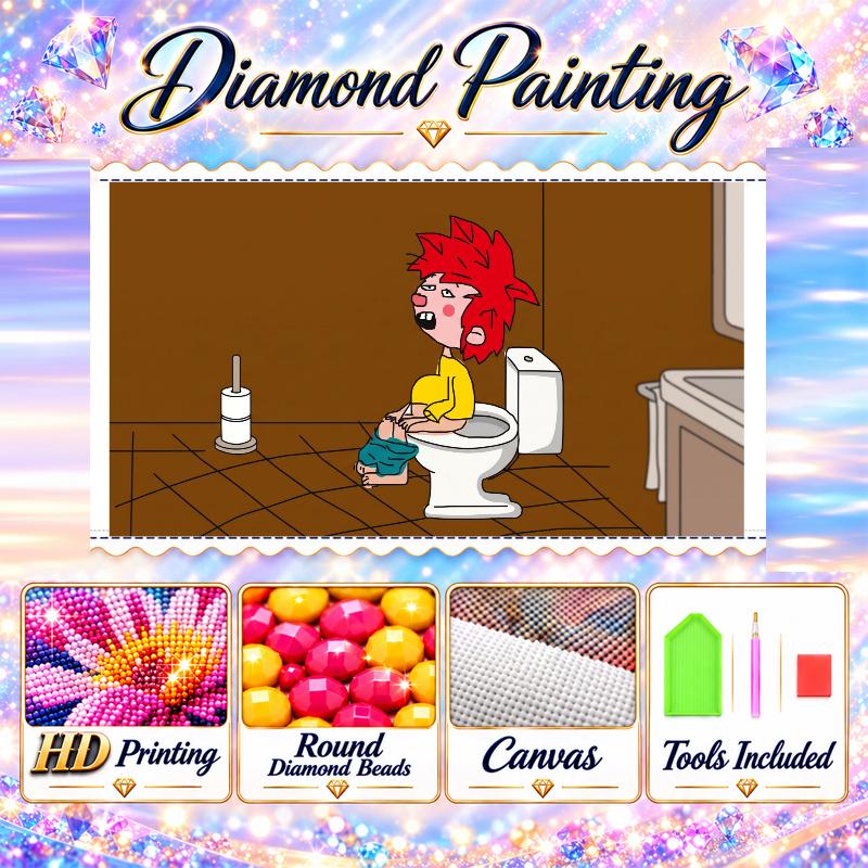 Pumuckl Diamond Painting Kit 5D Full Drill DIY Diamond Mosaic Wall Art Home Decor