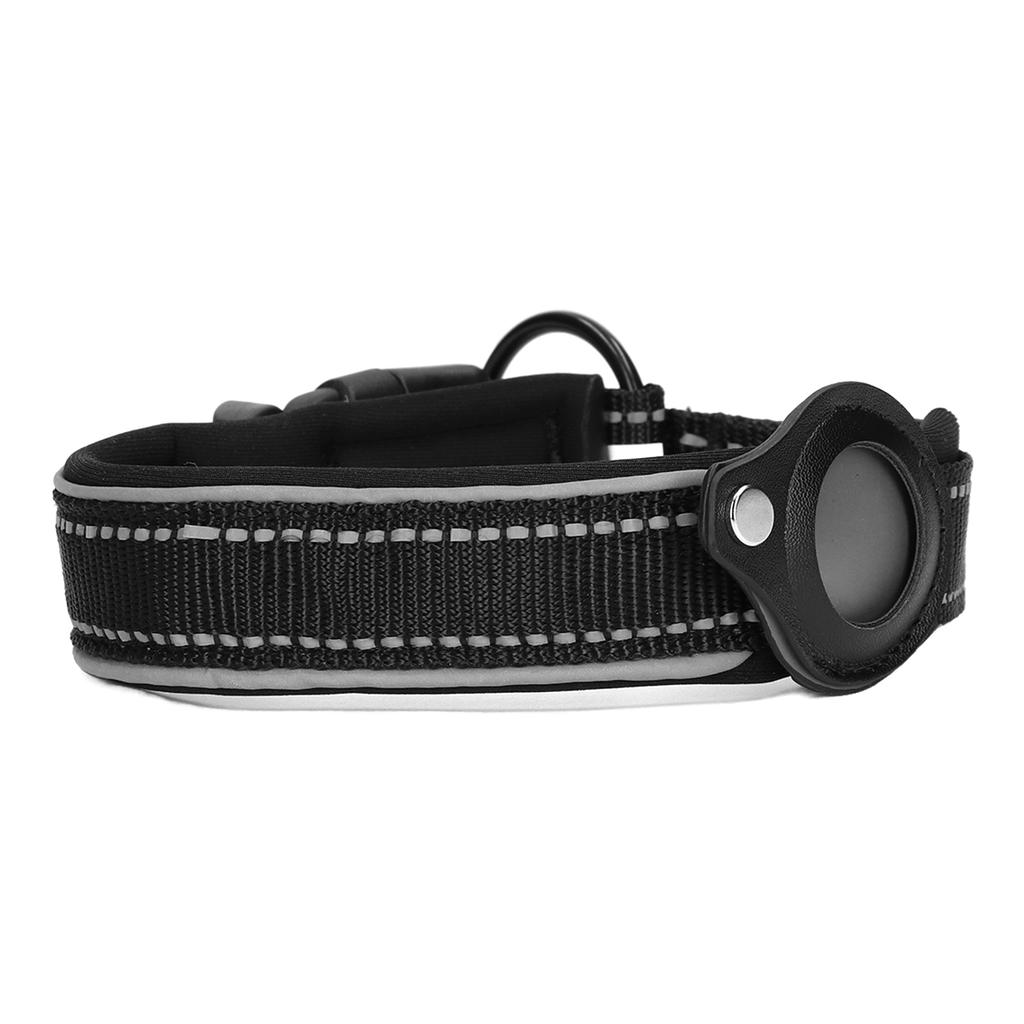 Reflexní obojek pro psa Nastavitelný Odolný Polstrovaný neoprenový obojek pro domácí mazlíčky s držákem na AirTag pro