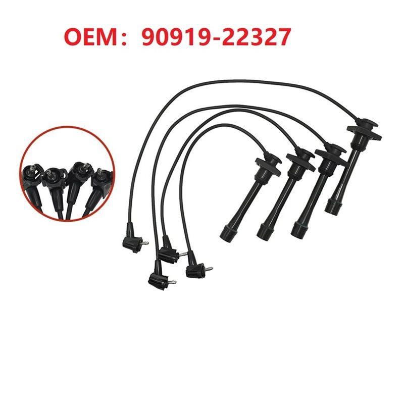 Ignition Cable Spark Plug 4X Set 90919-22327 9091922327 For Toyota Corolla 1.6L 1.8L 1993- 1997