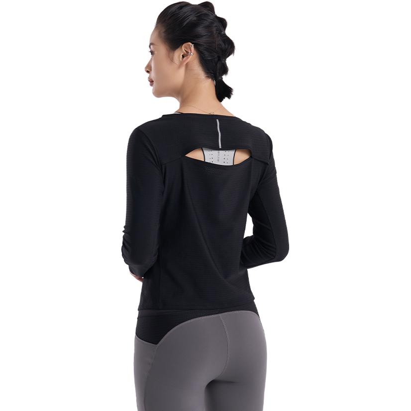 SAUCONY Comfortable Casual Sports Long Sleeve Knit Top Women Tops Black SC1220059-2