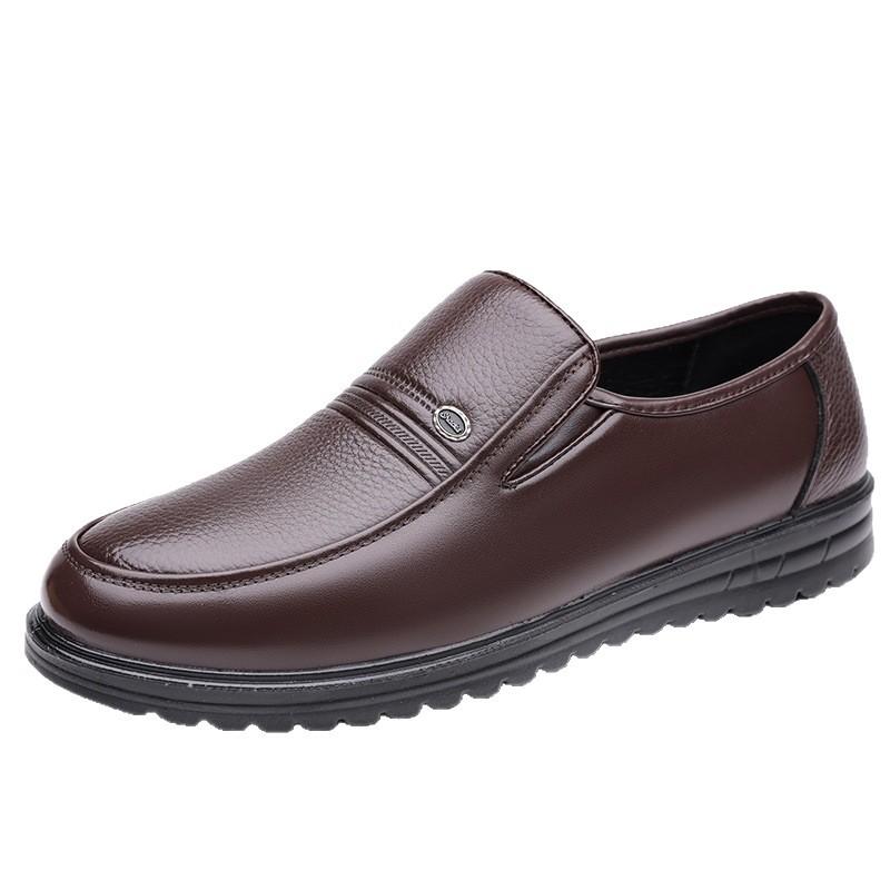 Summer new soft leather Doudou shoes business men's casual leather shoes men's shoes Douyin leather shoes