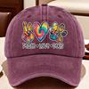 Peace Love Dogs Tie Dye Print Baseball Cap Unisex Adjustable Cotton Casual Dog Lovers Hat