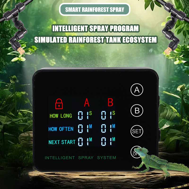 Intelligent Reptile Spray Humidifier Control Automatic Mist Rainforest Timing Spray System Kit Rainforest Irrigation Timer