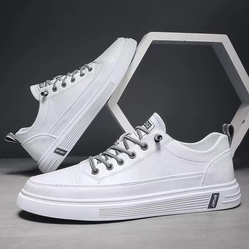 Factory direct sales 2025 new men's shoes breathable simple flat baseplate shoes trendy versatile Korean version casual little white shoes
