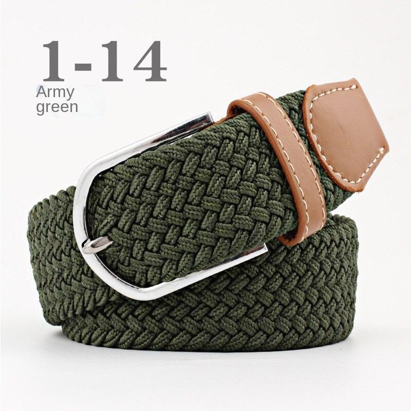 2026 New Fashion High Quality Explosive Women's Canvas Belt Men's Elastic Belt Casual Stretch Woven Pin Buckle Belt