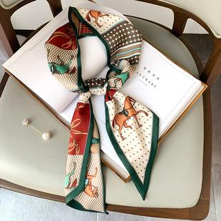 Temperament Silk Silk Scarf Small Square Scarf Gift Mulberry Silk Silk Scarf Spring and Autumn White Small Scarf Suit Decoration