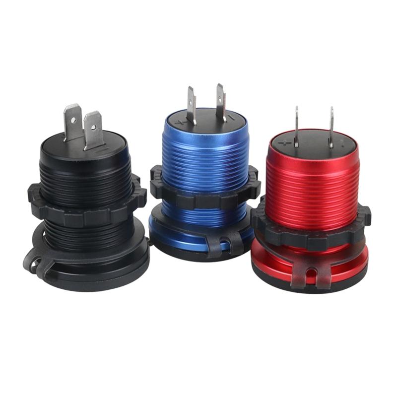 Dual QC3.0 Port USB Car Charger Adapter12-24V with Voltmeter ON/Off Switch