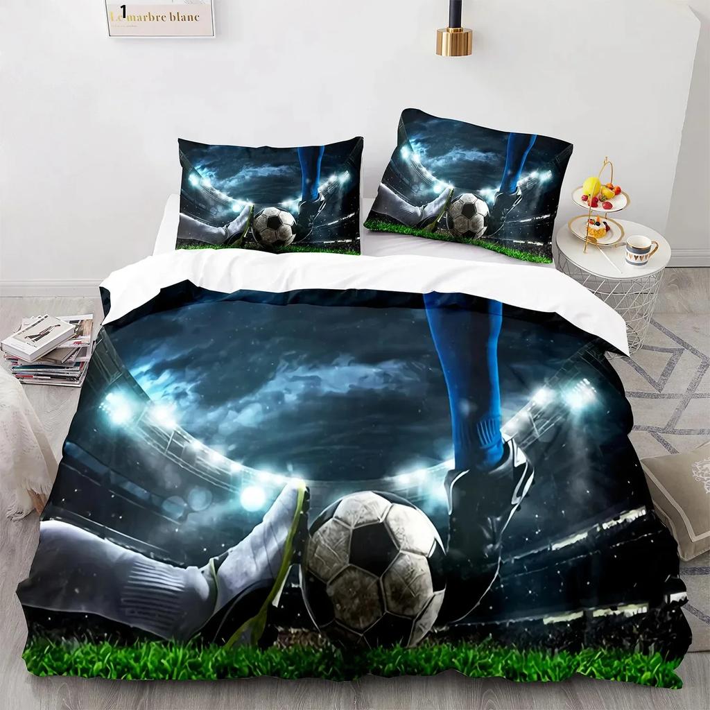 3D Print Soccer Sports Game Comfortable Duvet Quilt Cover Pillowcase Bedding Set Children Bedroom Decoration Home Textile