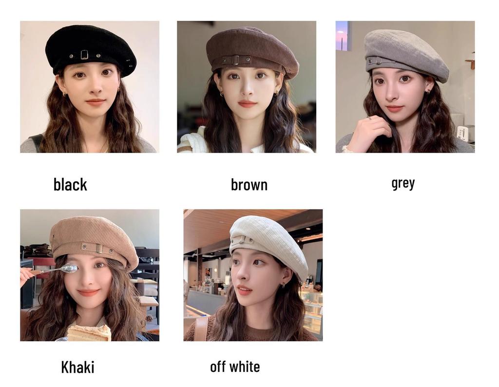 Spring & Autumn Large Head British Casual Style Beret - Women's Versatile Fashion Trend, Slimming Look