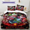 Killer Clown Horror Pattern Bedding Set Quilt Cover Pillowcase Home Decor Gift (1 * Duvet Cover + 2 * Pillowcase, Without Core)
