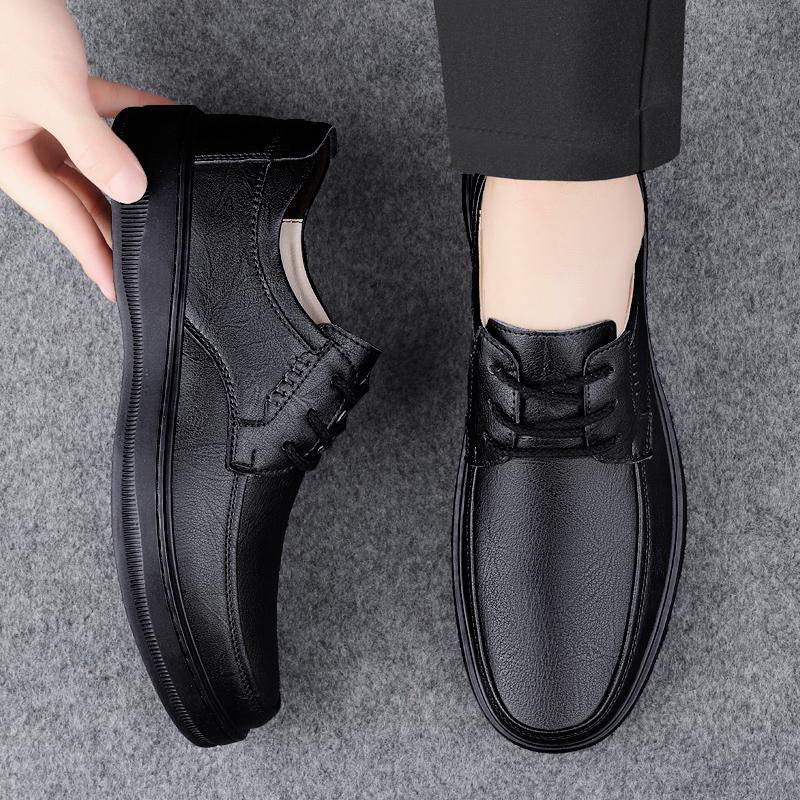 Fashion High Quality Classic Men Shoes for Wedding Genuine Leather Men Casual Shoes All-match Non-Slip Business Oxfords Shoes for Men