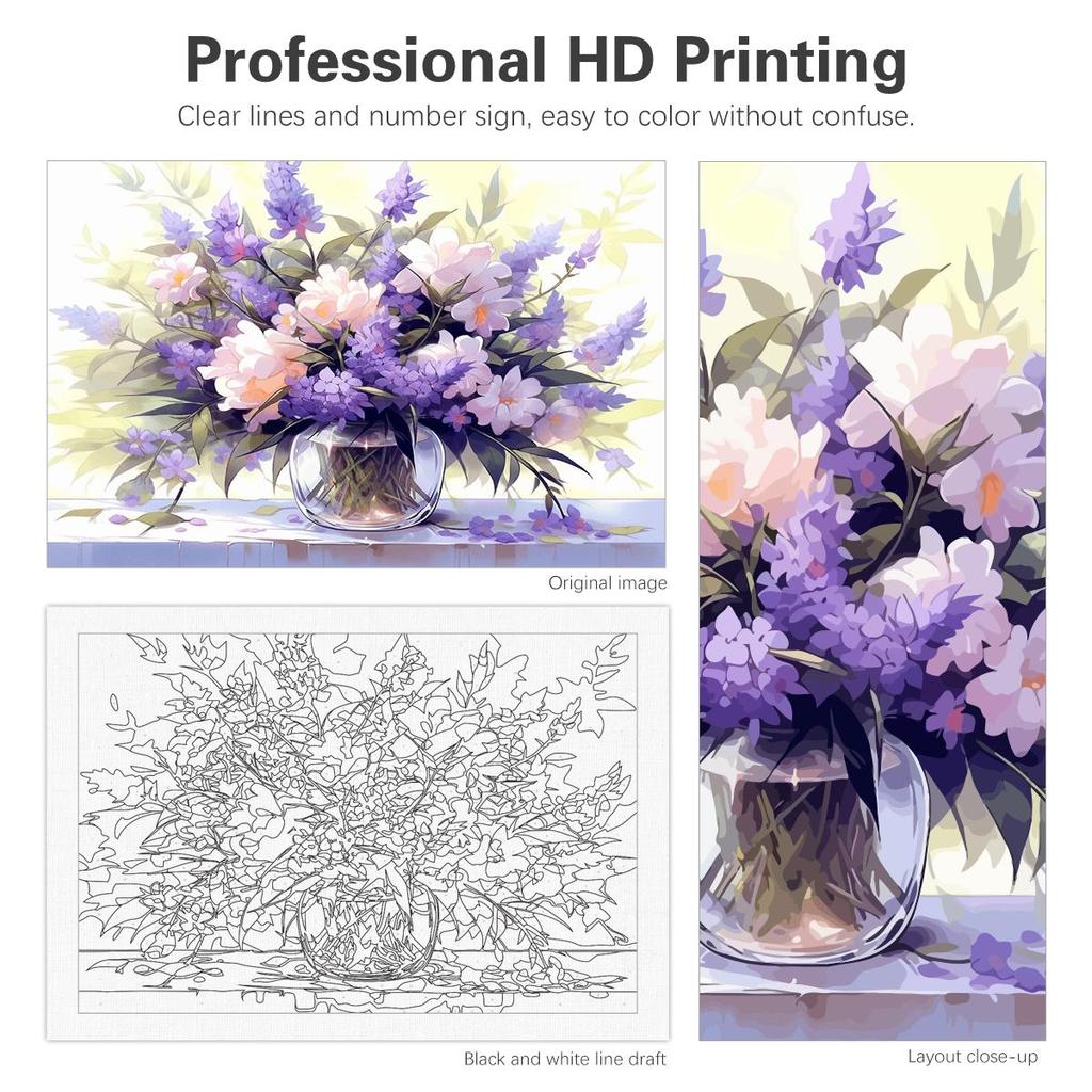 Frame Flowers Diy Paint By Numbers Kits For Adults Decorative Painting With Numbers Handicrafts For Diy Gift Home Decors 40x50cm