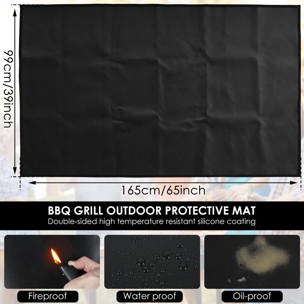 BBQ Mat Non-stick Grill Mat Heat Resistant Fireproof Grill Mat Outdoor Baking Kitchen Barbecue Tool Cooking Reusable Grill Pads