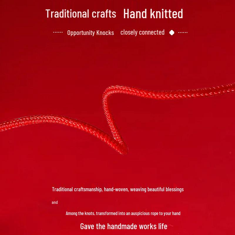 Pomyślna czerwona bransoletka Tai Sui dla kobiet – Styl Putuoshan, Zawieszka z rokiem urodzenia, Kompatybilna ze złotem, Szczęśliwa bransoletka na rękę