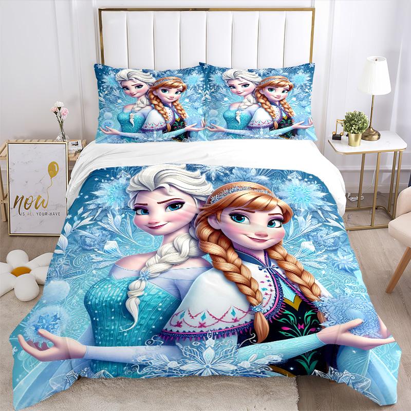 Frozen Sisters Winter Wonderland Print 3Pcs Bedding Setduvet Cover With 2 Bedropillowcase Home Birthday Gift