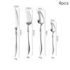 3/4/5/6PCS French 304 Stainless Steel Cutlery Set Pointed Tail Handle Spoons Knife Forks High-end Kitchen Restaurant Tableware