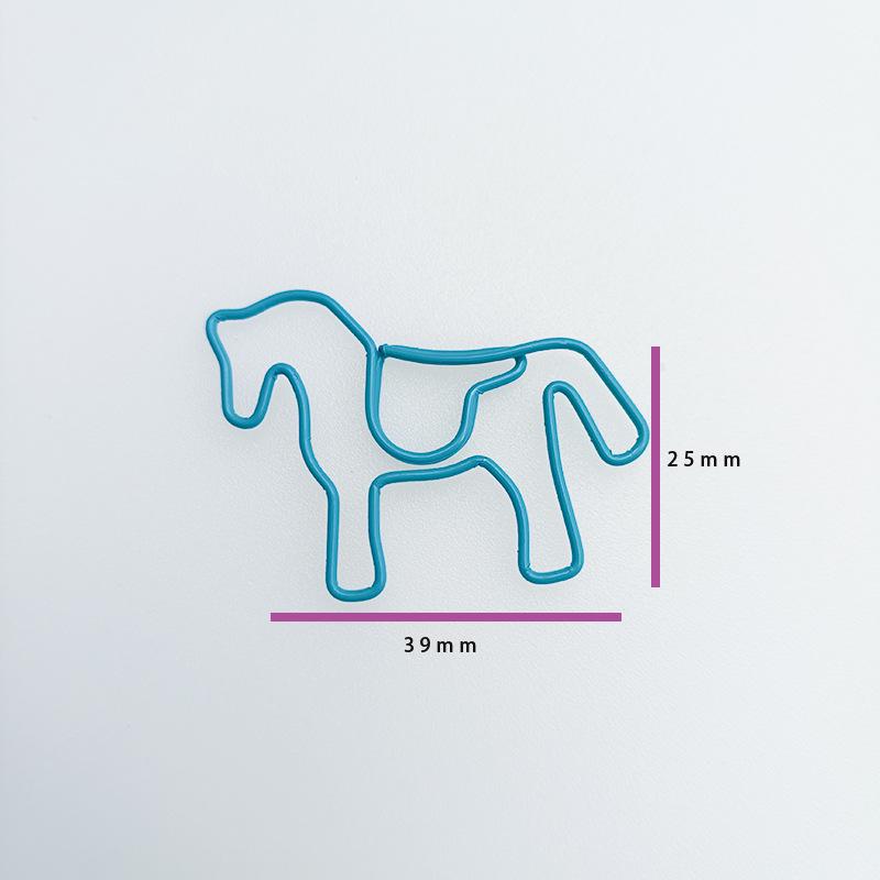 Colored Horse-Shaped Metal Paperclips – Creative and Cute Animal Design синий
