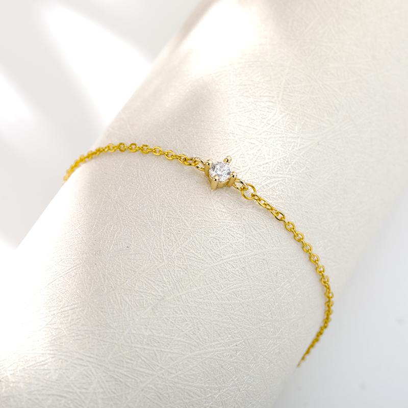 Single Zircon Circle Bead Bracelets For Women Stainless Steel Bracelet Summer Jewelry Couple Friends Accessories Gift