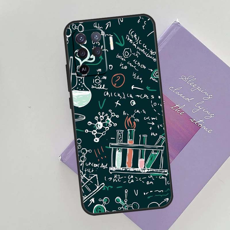 Brains Geek Science Math Physics Phone Case For Oppo A96 A76 A16 A74 A53 A54 A94 A15 A17 A52 A72 A57S A58 A78 A98 A79 Cover