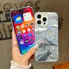 Cartoon Mountain Print Glitter Phone Case For iPhone 16 15 Pro Max 14 Pro 13 12 11 Clear Shockproof Hybrid TPU PC Glossy Slim Cover