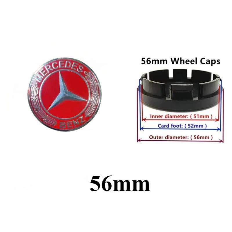 

New 2025 Hot 4pcs 56mm For Benz Car Wheel Center Hub Caps Rim Cover A180 A200 B180 B200 E200 W220 W213 W210 W164 Badge Emblem De 56mm 4pcs
